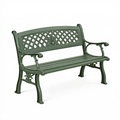 Gartenbank 122 x 61 x 87 cm aus Metall Grün mit Ziergitter