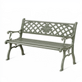 Gartenbank 122 x 61 x 88 cm Metall Grün für Außenbereich klassisch