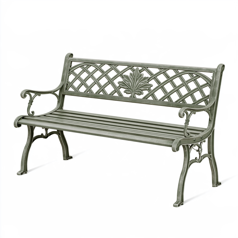 Gartenbank 122 x 61 x 88 cm Metall Grün für Außenbereich klassisch