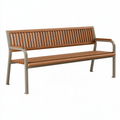Gartenbank 150 x 60 x 85 cm Holz Metall Braun Grau mit Armlehnen