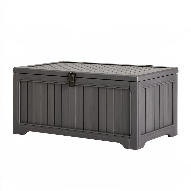 Aufbewahrungsbox 120 x 60 x 60 cm Kunststoff Anthrazit mit Deckel für Außenbereiche