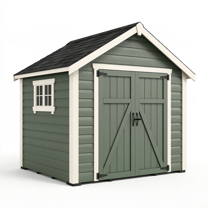 Gartenhaus 200 x 150 x 210 cm aus Holz in Grün mit Doppeltür im Landhausstil