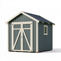 Gartenhaus 240 x 180 x 230 cm Holz Grau Creme mit Doppeltür und Fenster