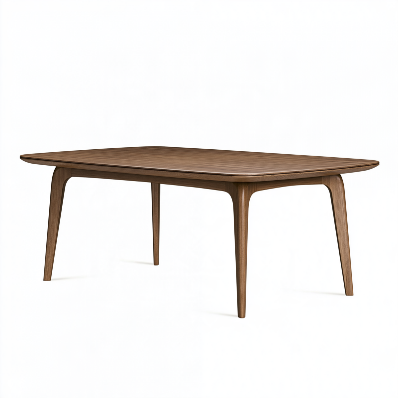 Esstisch 180 x 90 x 75 cm Holz Walnussbraun - Rechteckiger Tisch im Mid-Century-Stil