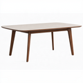 Esstisch 160 x 90 x 75 cm Holz in Beige und Dunkelbraun - rechteckiger Tisch im Mid-Century-Stil