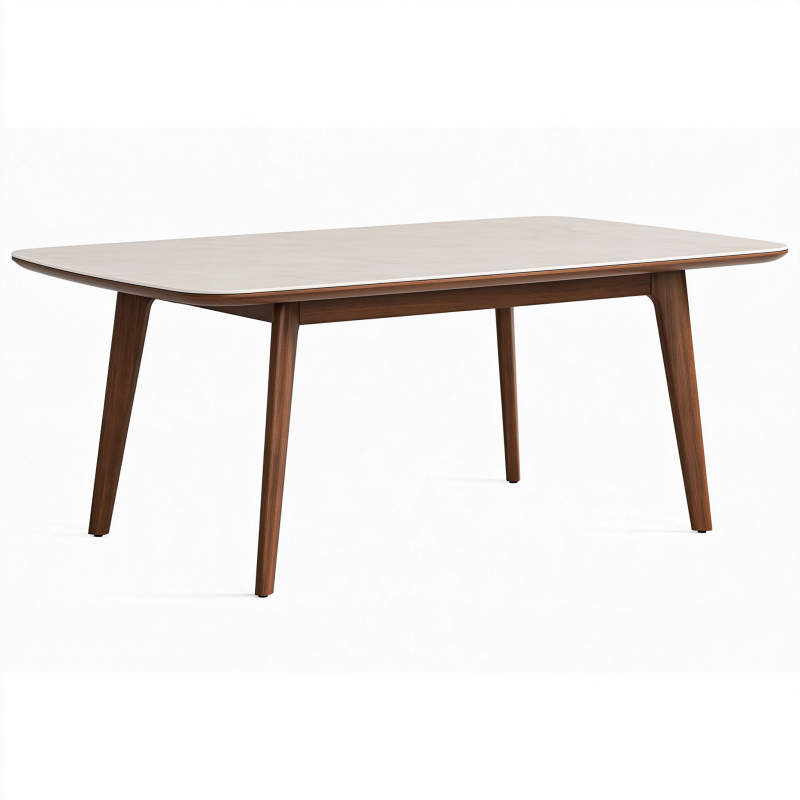 Esstisch 160 x 90 x 75 cm Holz in Beige und Dunkelbraun - rechteckiger Tisch im Mid-Century-Stil