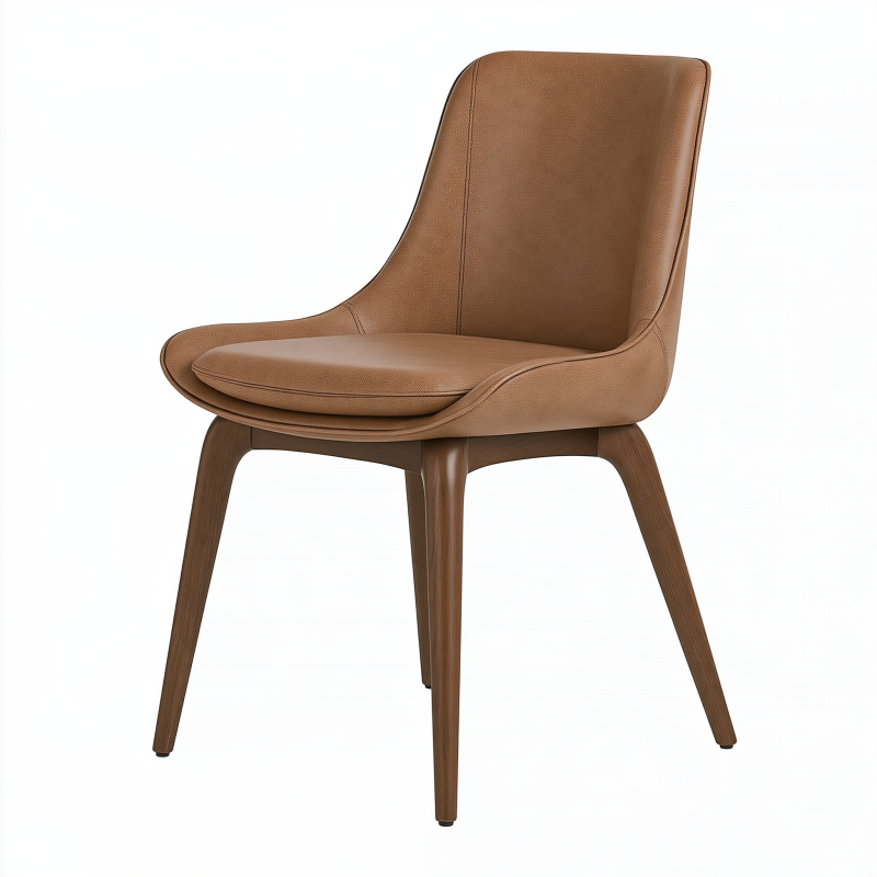 Esszimmerstuhl 58 x 63 x 85 cm Braun Kunstleder Holz gepolstert Modern
