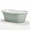 Freistehende Badewanne 120 x 60 x 50 cm aus Kunststoff Mintweiß für Badezimmer