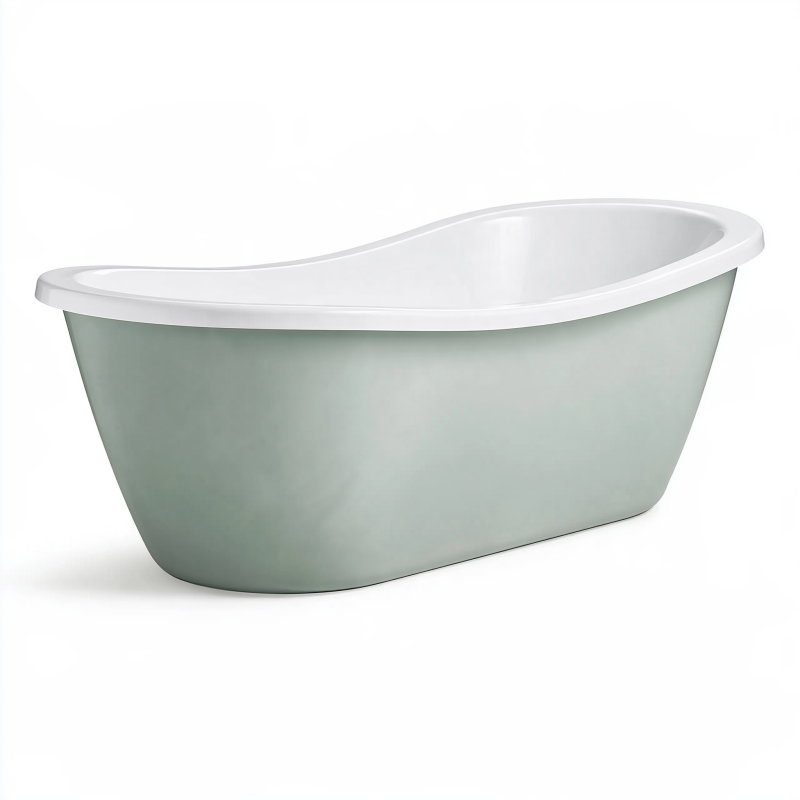 Freistehende Badewanne 150 x 75 x 60 cm aus Acryl Grün Weiß für das Badezimmer im modernen Stil